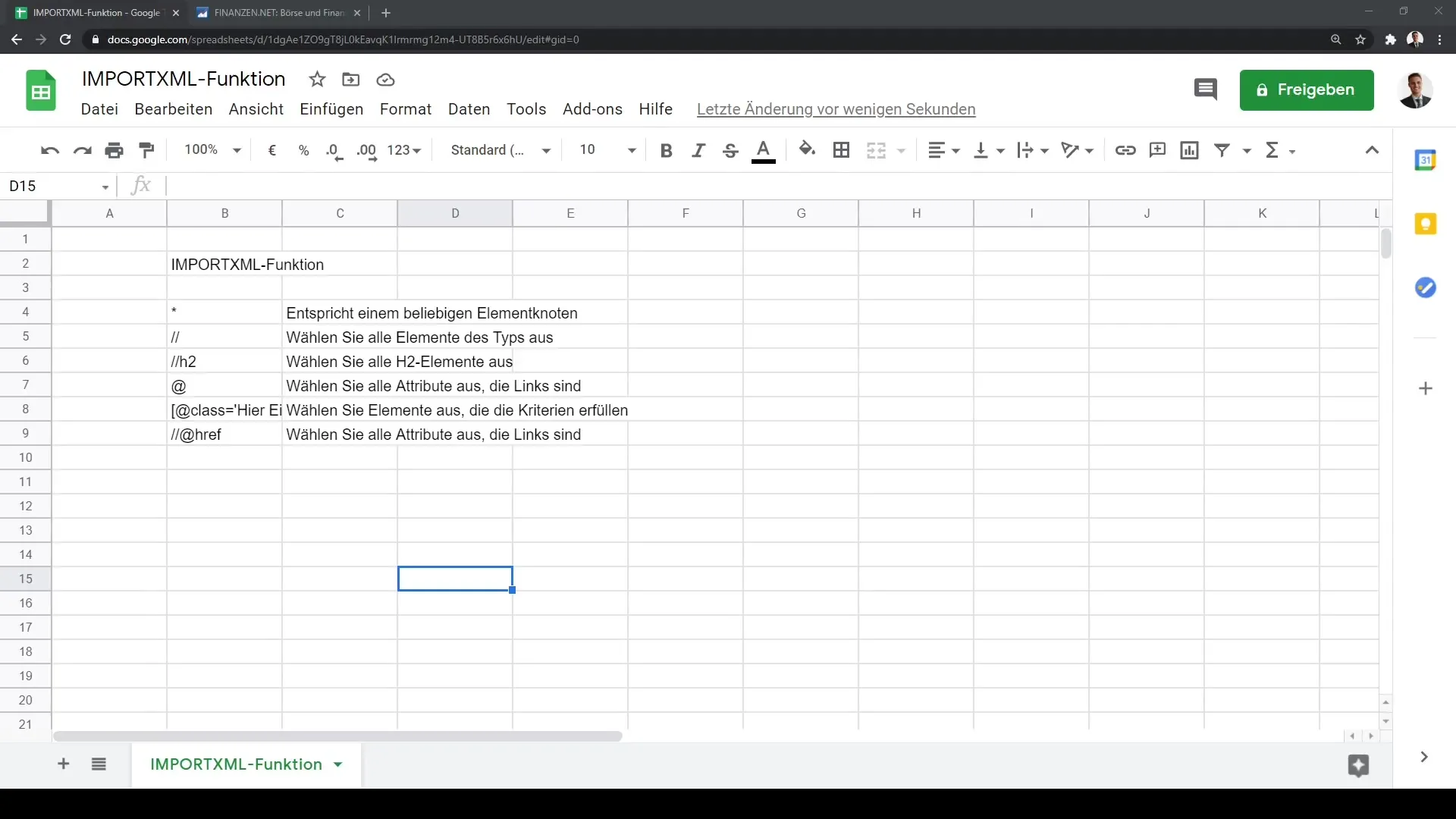 Tutoriel Google Sheets : IMPORTXML expliqué étape par étape