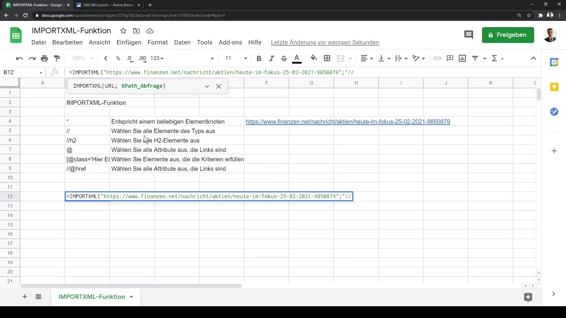 Tutoriel Google Sheets : IMPORTXML expliqué étape par étape