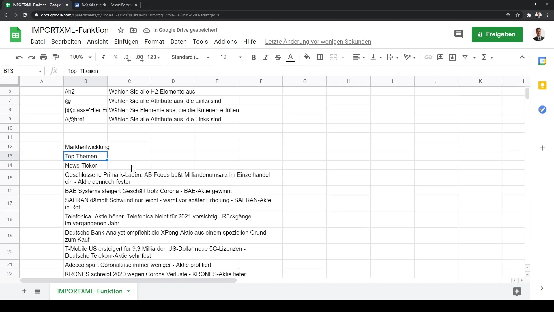 Tutorial de Google Sheets: IMPORTXML explicado paso a paso