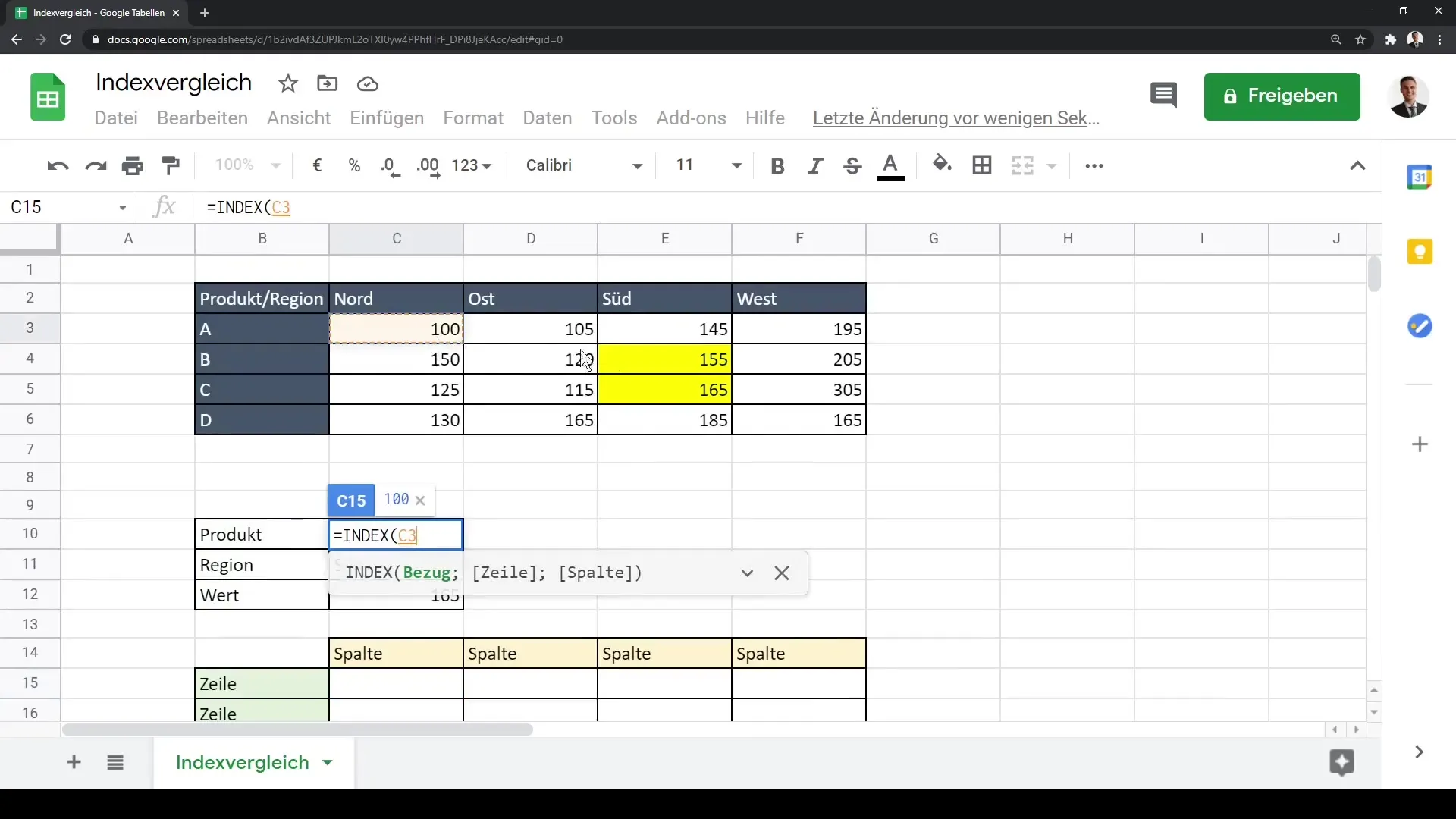 Tutorial de Google Sheets: Análisis eficiente de datos con Índice y Comparar