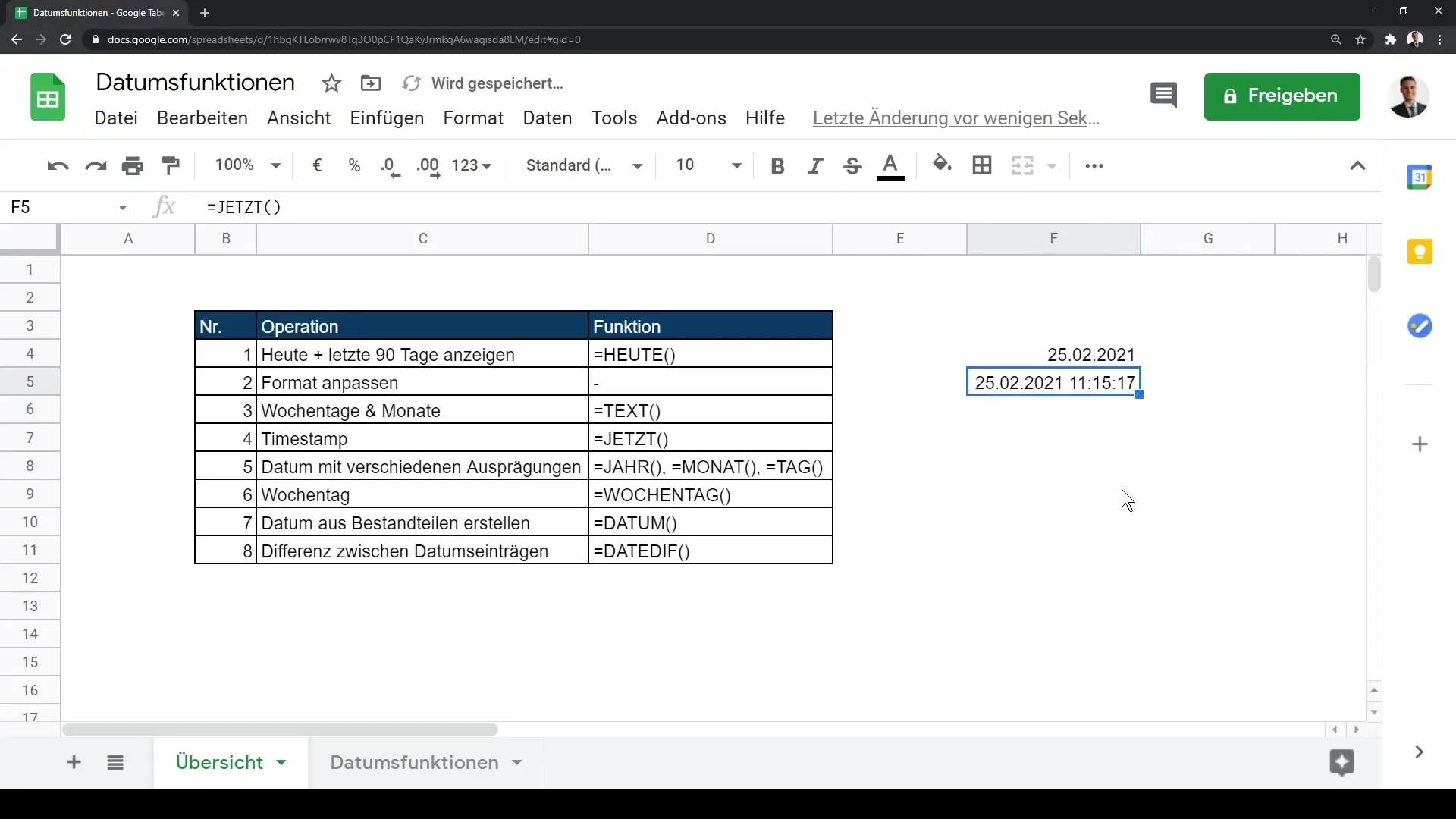 Tutorial de Google Sheets: Aplicación eficiente de funciones de fechas