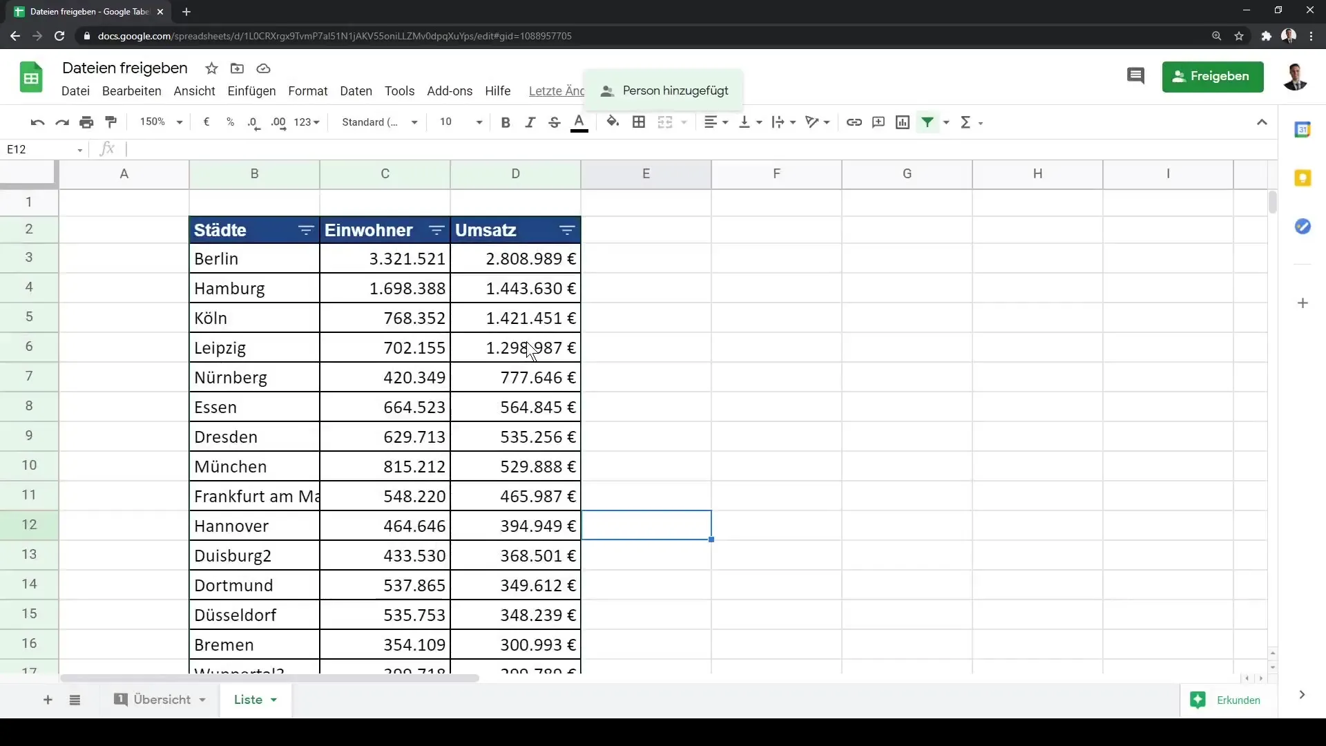 Partage de Google Sheets simplifié