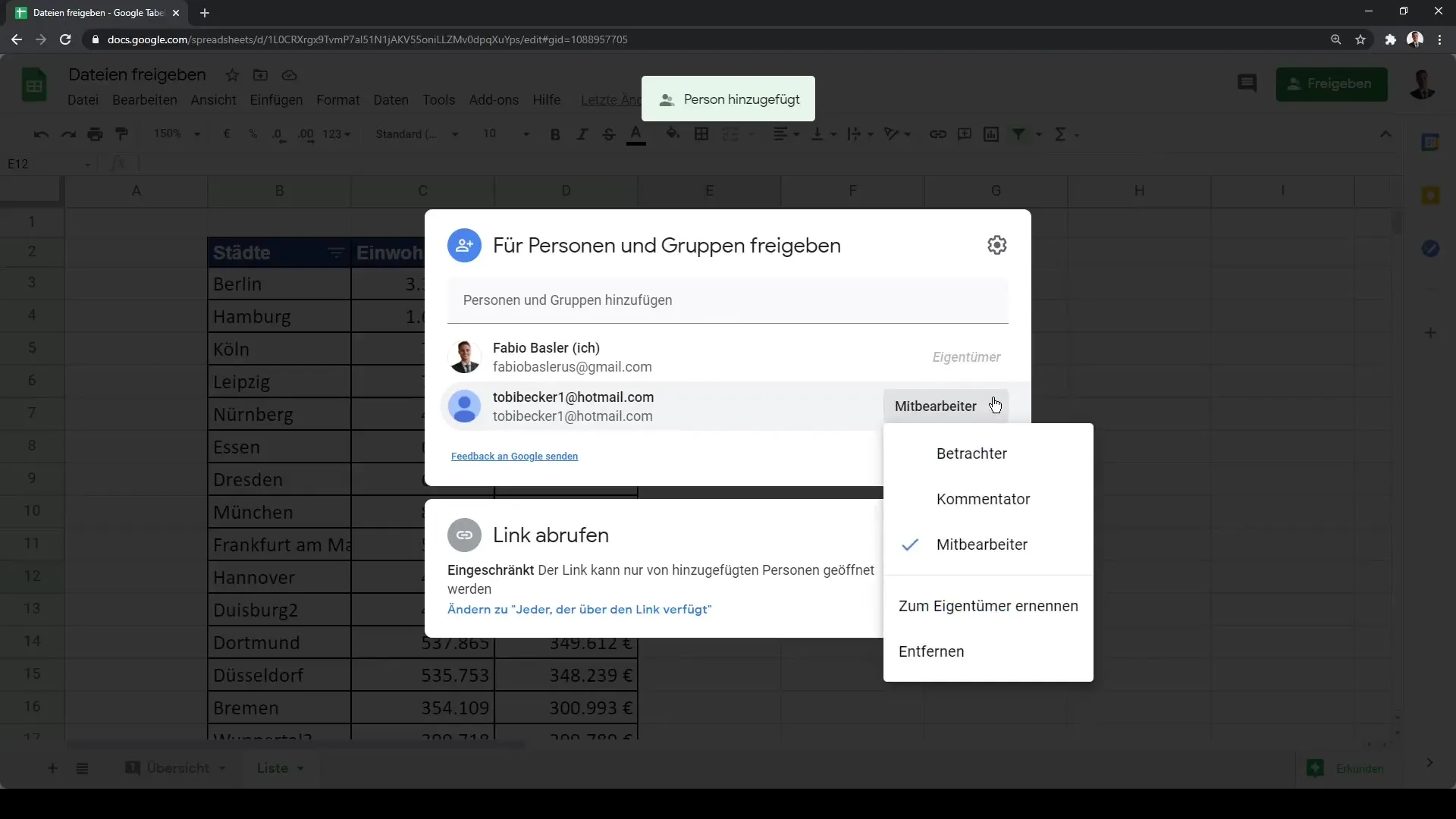 Berbagi Google Sheets menjadi mudah