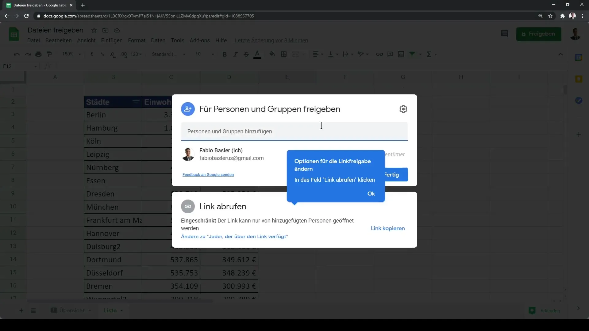 Berbagi Google Sheets menjadi mudah