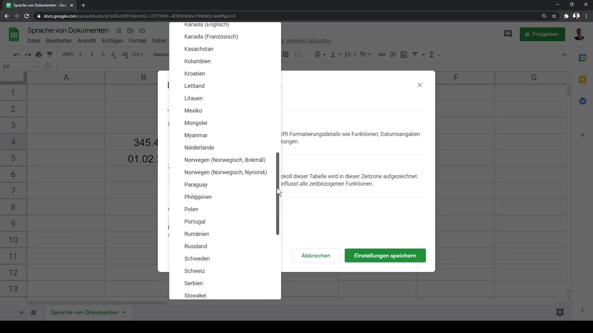 Google Sheets: Sesuaikan Pengaturan Bahasa dan Wilayah