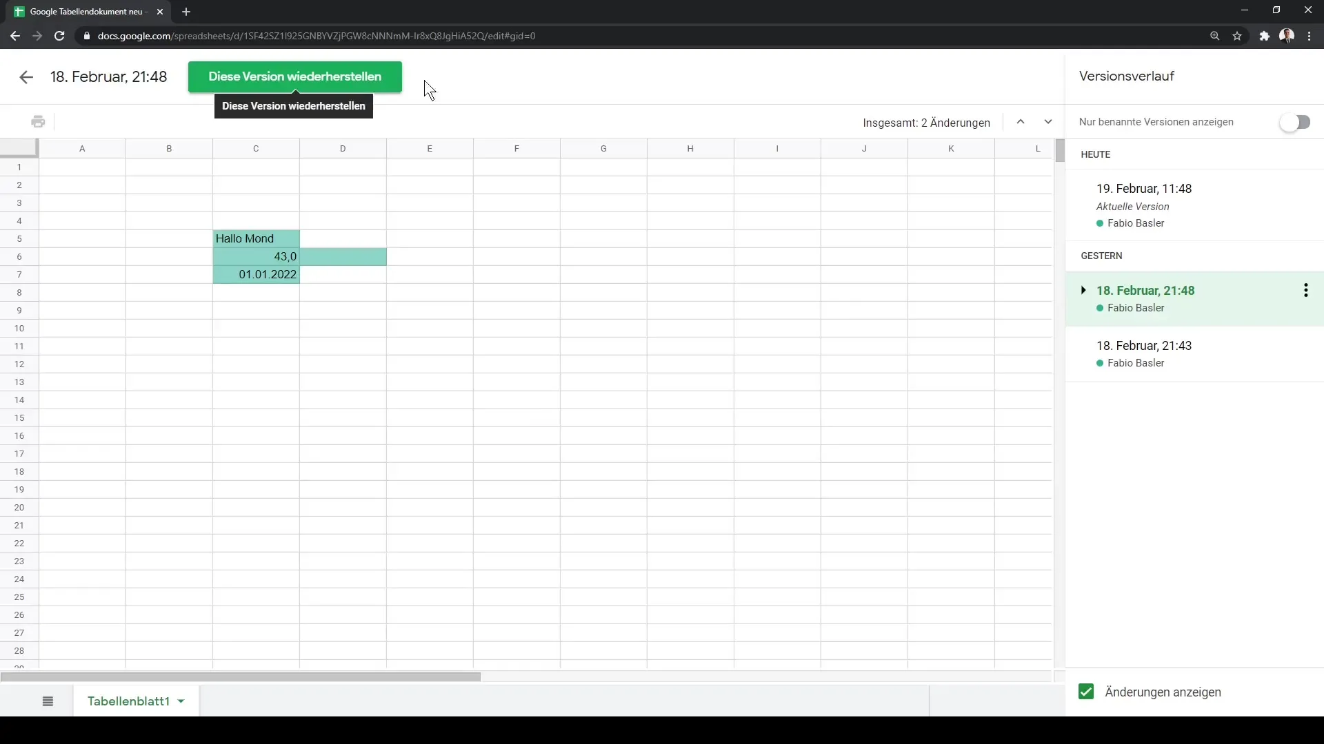 Google Sheets : Utiliser efficacement l'historique des versions