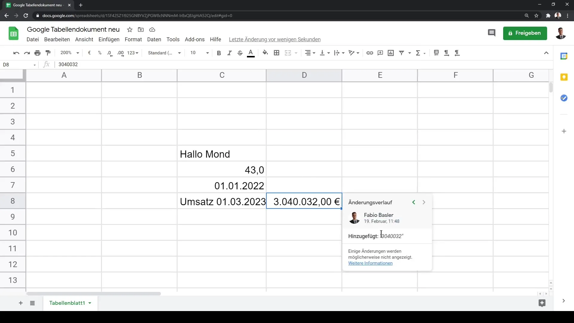 Google Sheets: Utilizar eficazmente el historial de versiones