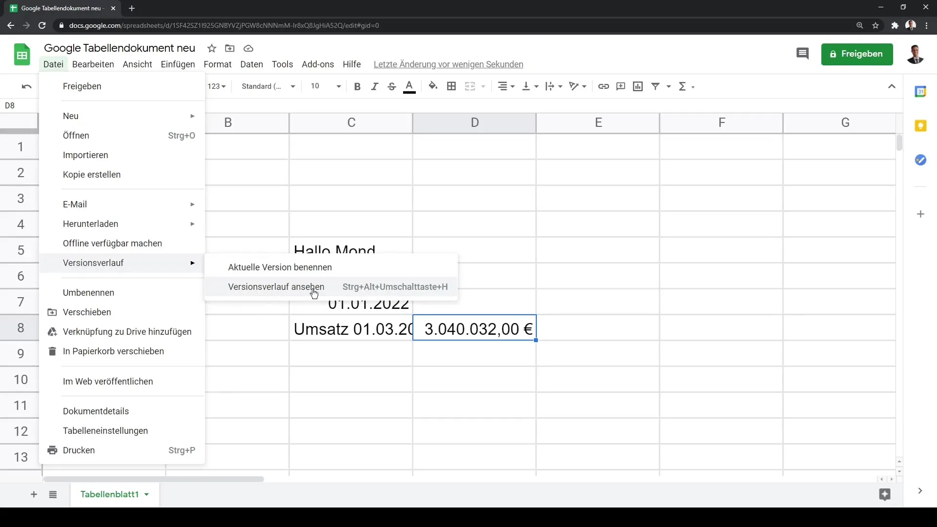 Google Sheets: Utiliser efficacement l'historique des versions