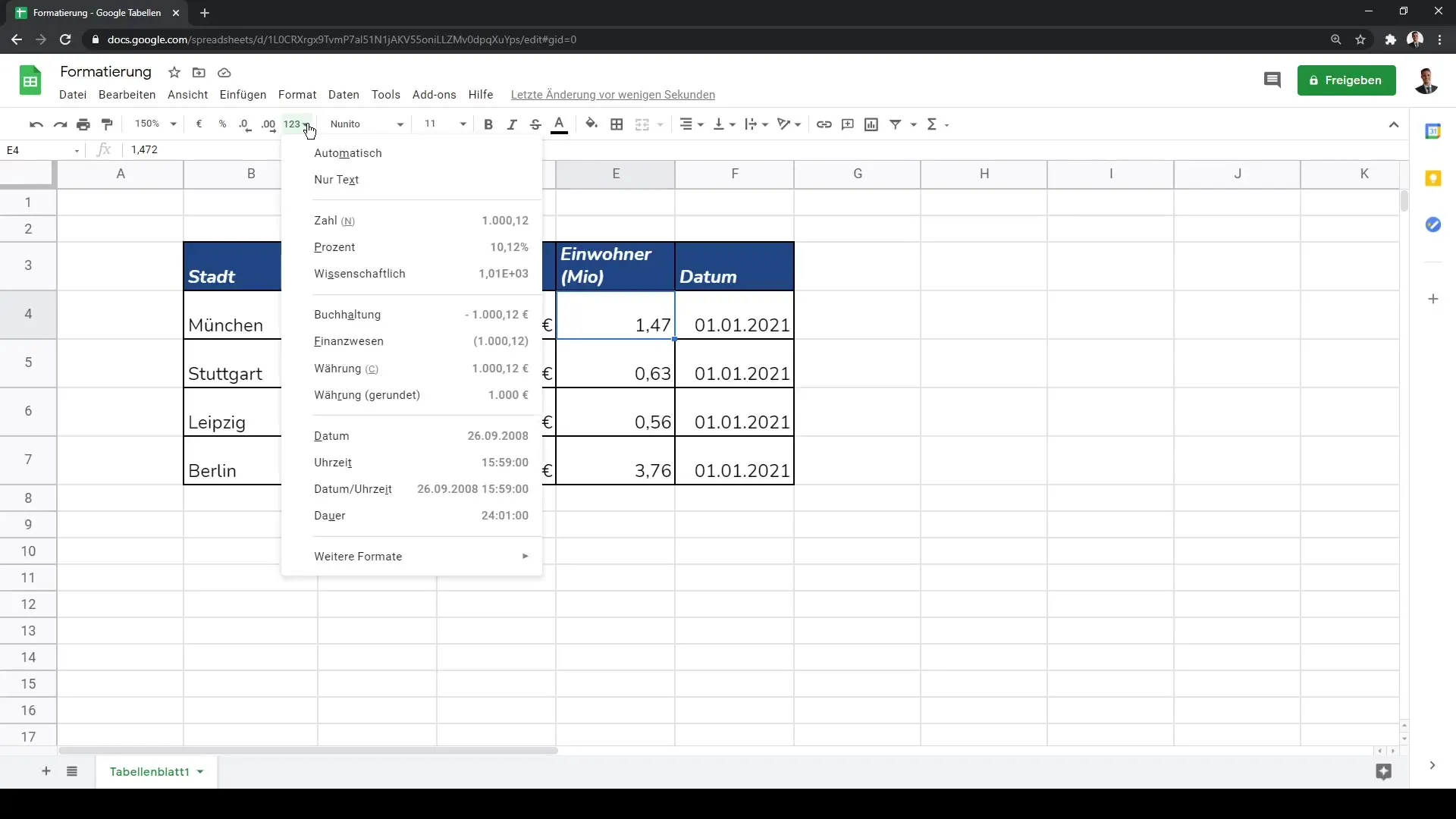 Pembentukan sel di Google Sheets - Panduan Ultimate