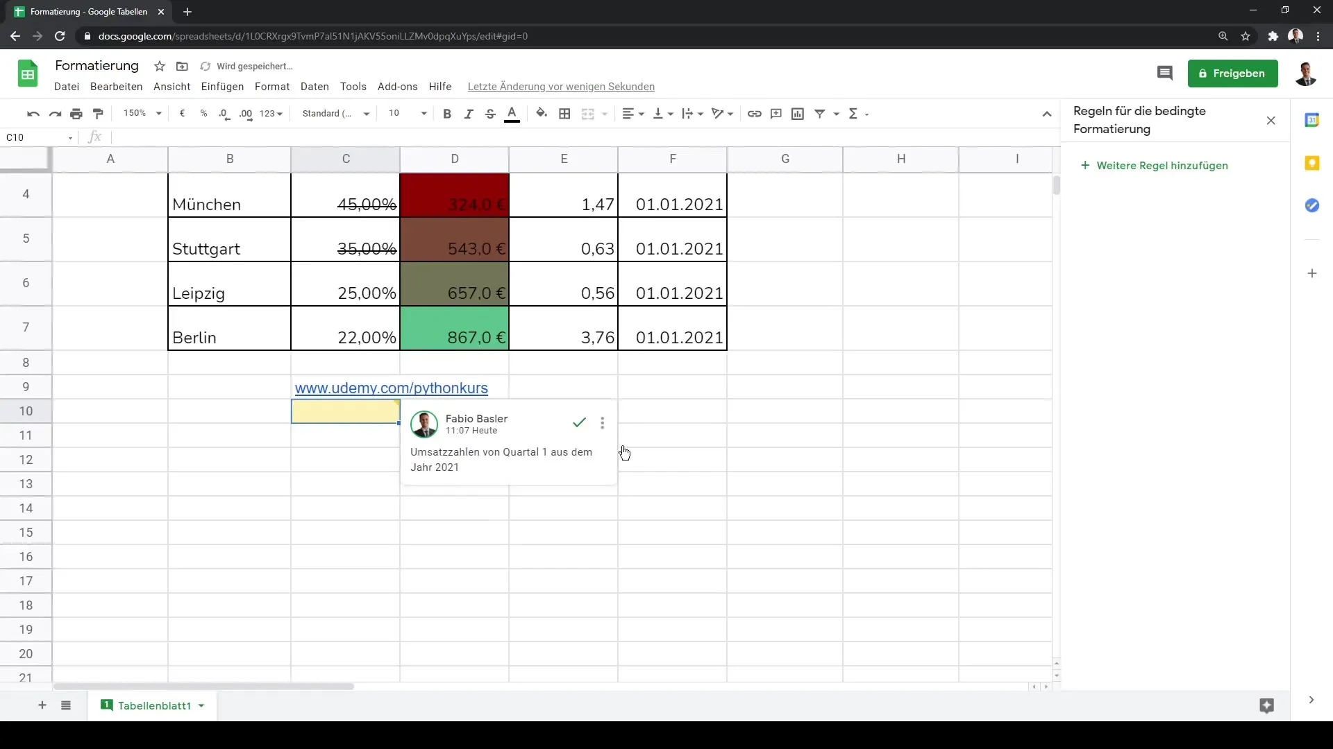 Pemformatan sel di Google Sheets - Panduan utama