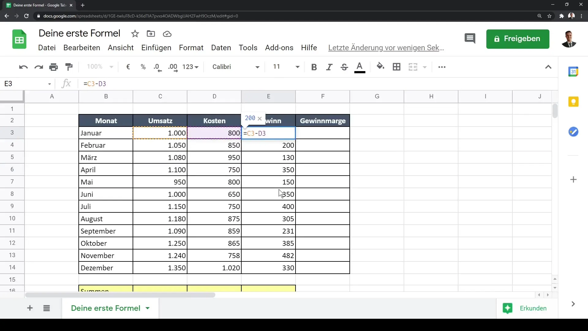 Effektivt arbete med formler i Google Sheets