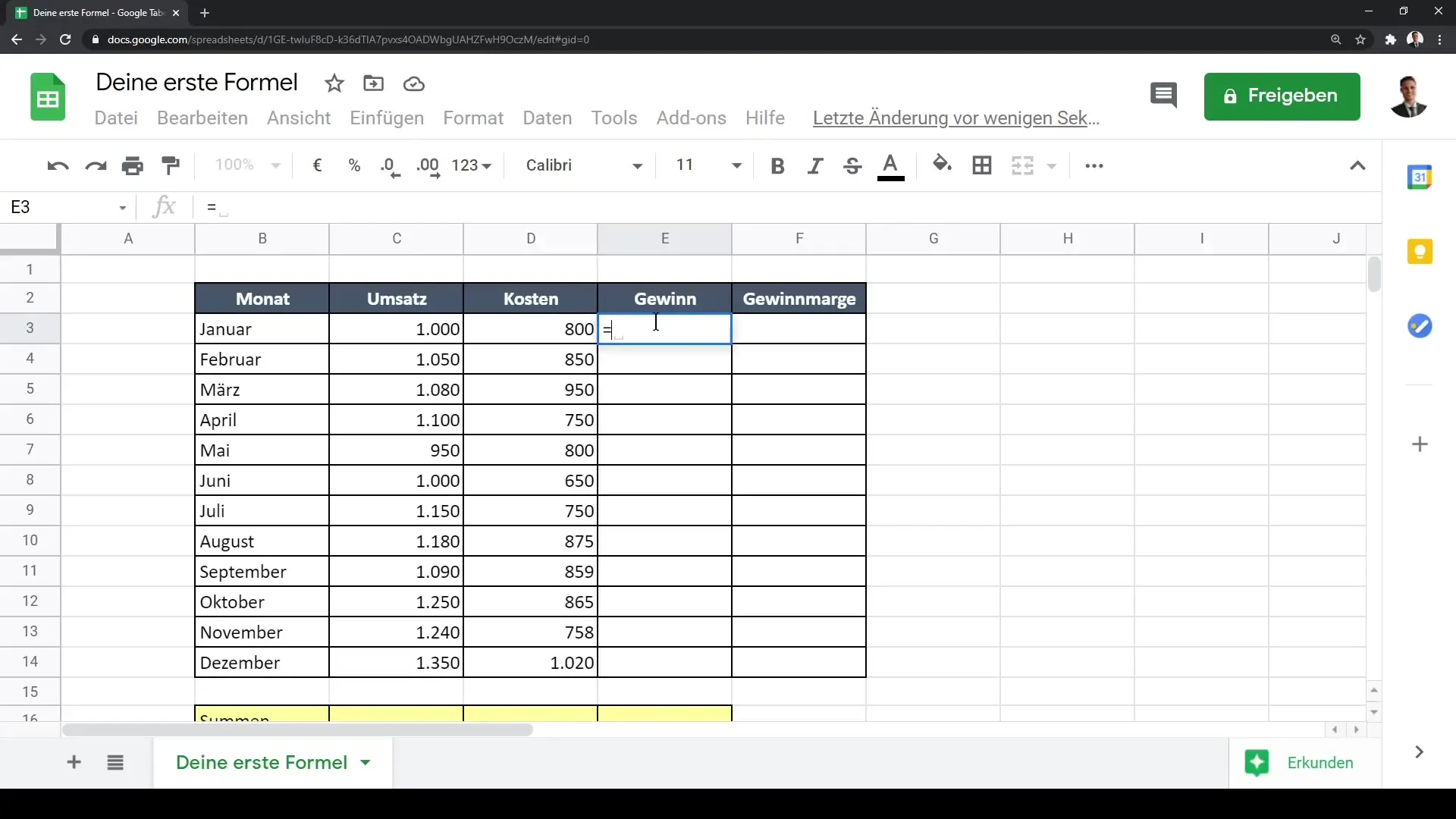 Efektīva darbība ar formulām Google Sheets