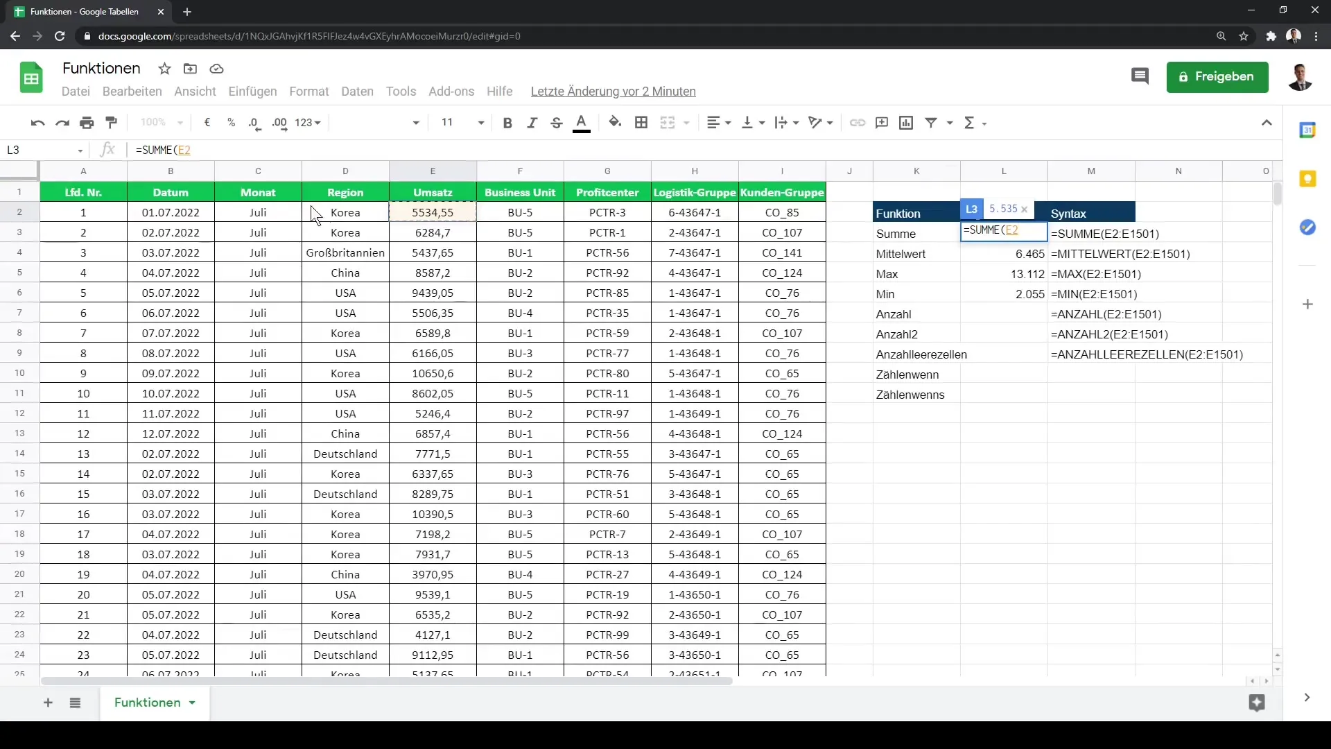 Effektivt användande av Google Sheets: Funktioner och genvägar för dina data