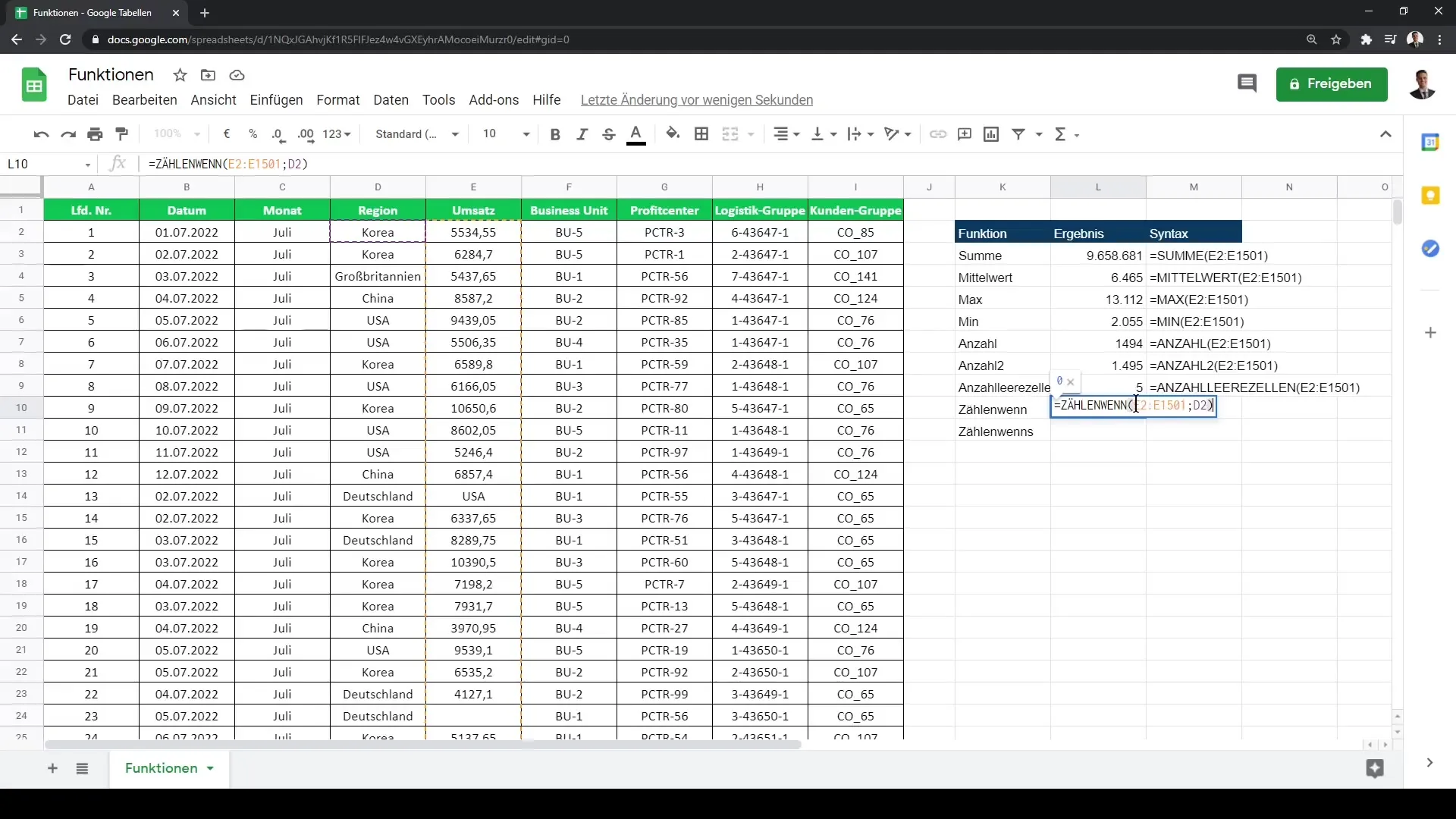 Pemanfaatan efisien Google Sheets: Fungsi dan pintasan untuk data Anda