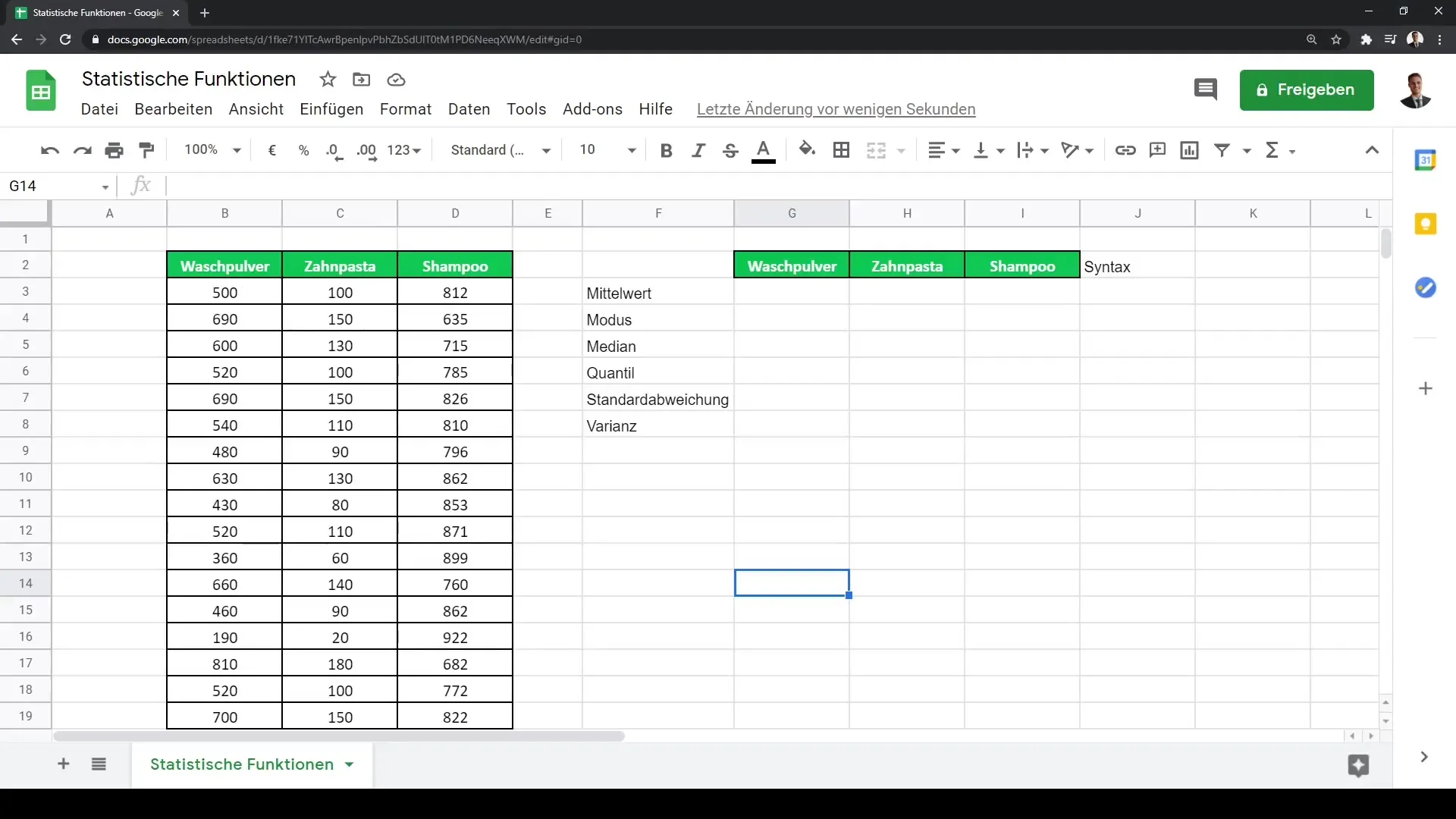 Google Sheets: Statistikas funkcijas datu analīzei