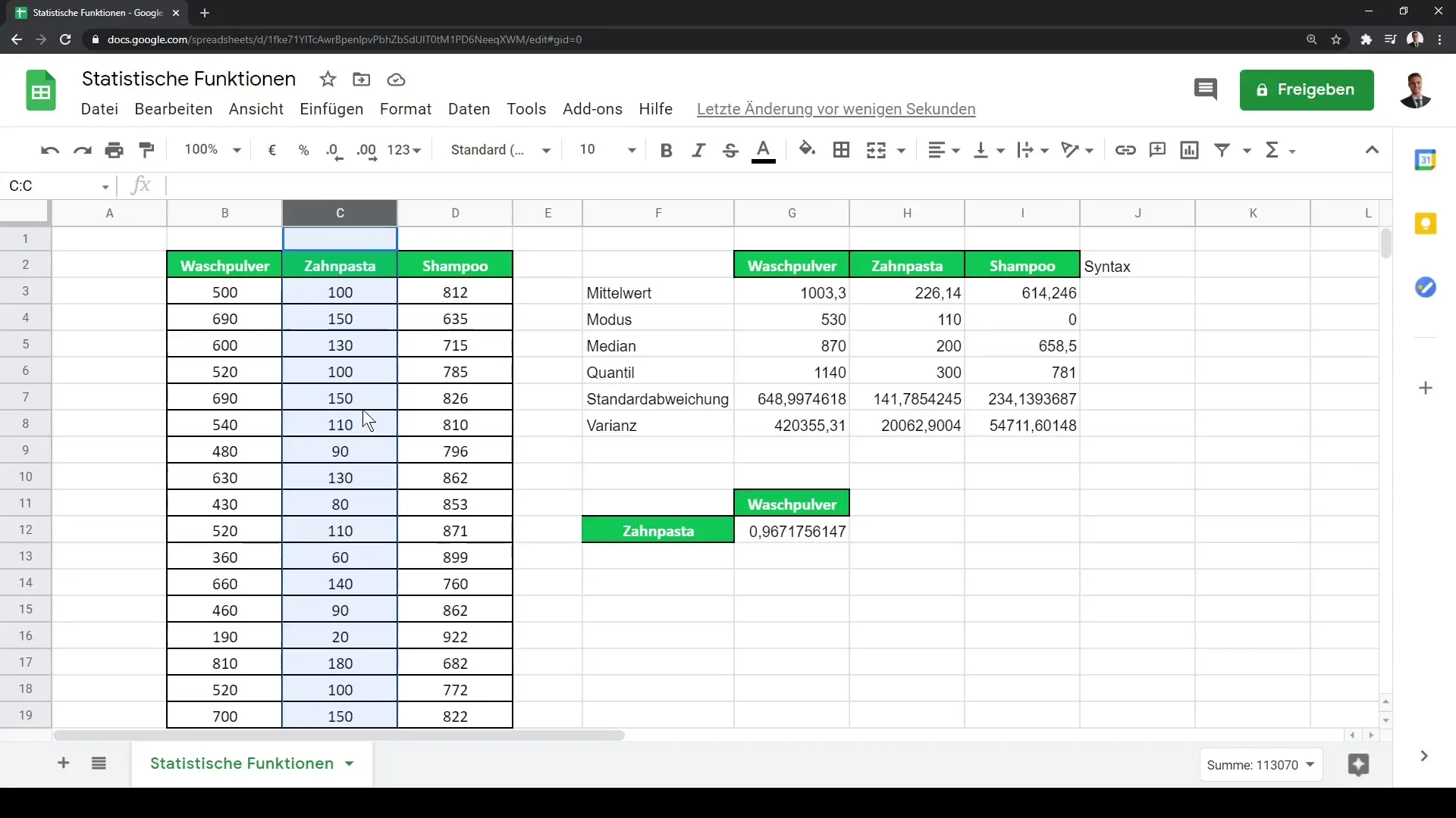 Google Sheets: Statistiska funktioner för dataanalys