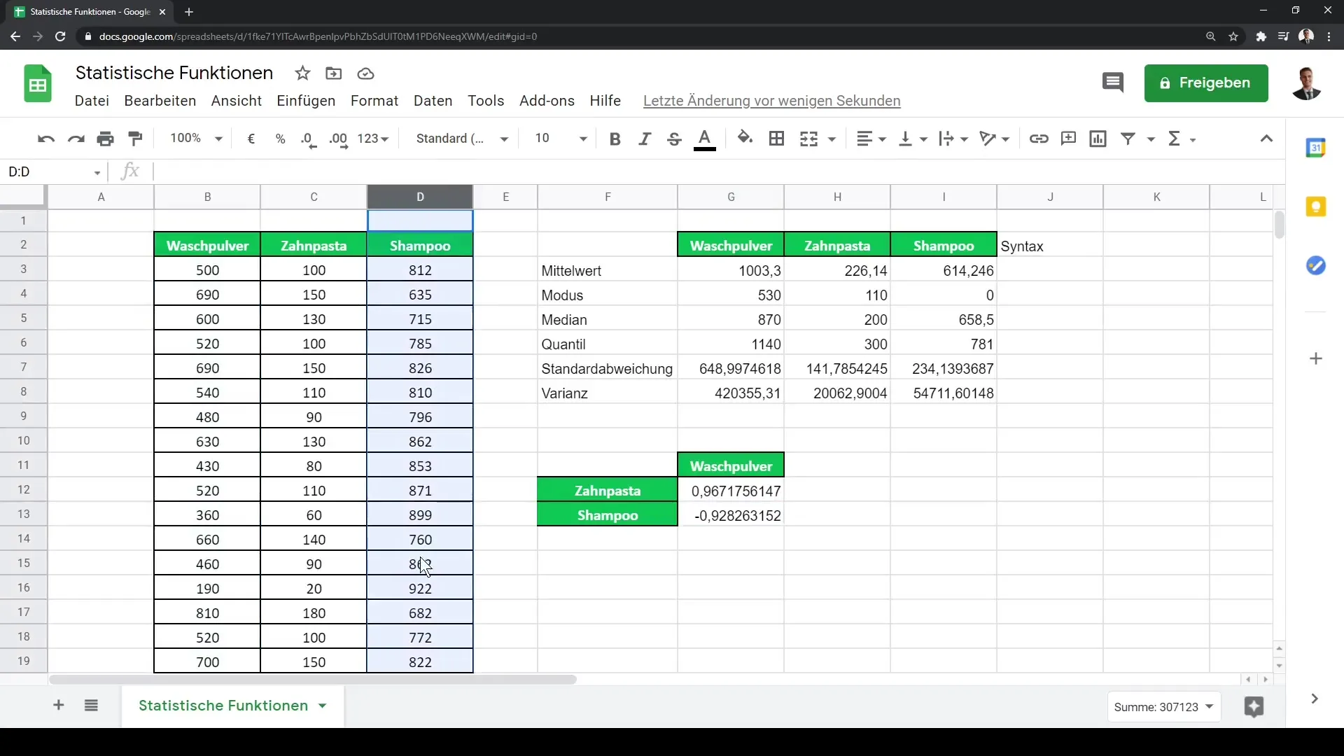 Google Sheets: Fungsi statistik untuk analisis data