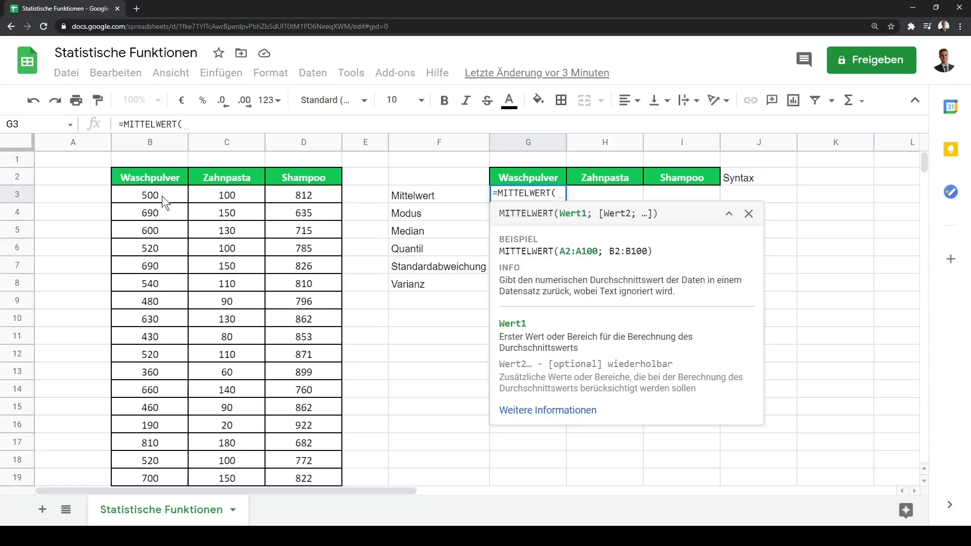 Google Sheets: Statistikas funkcijas datu analīzēm