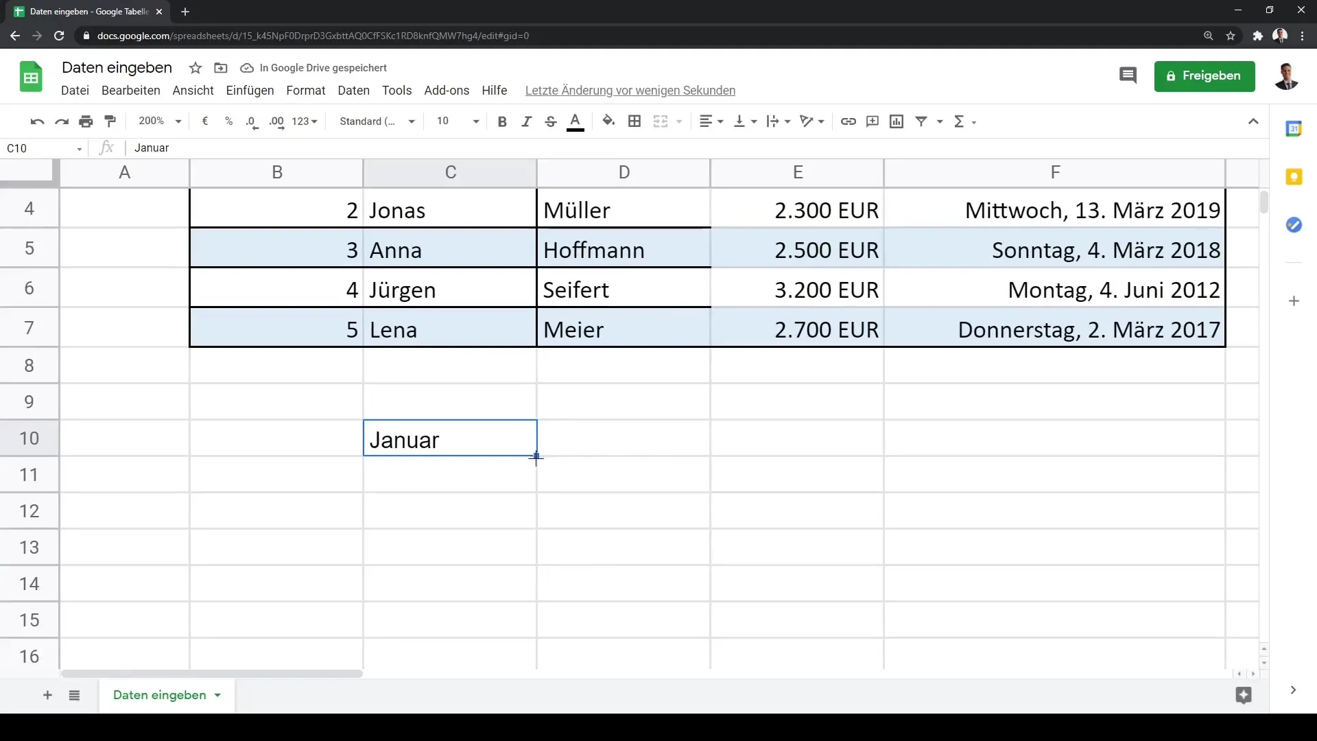 Google Sheets - Datus ievieto efektīvi