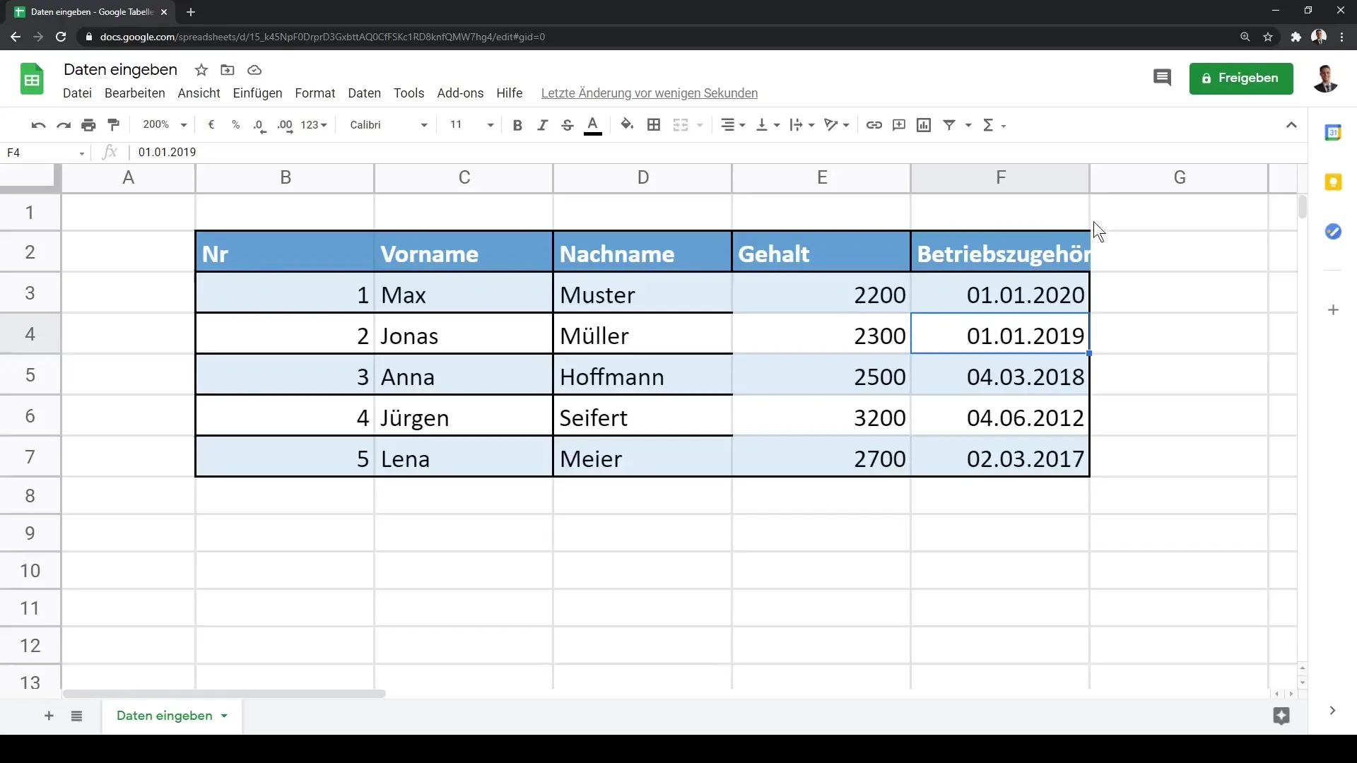 Google Sheets – Maîtriser efficacement la saisie des données