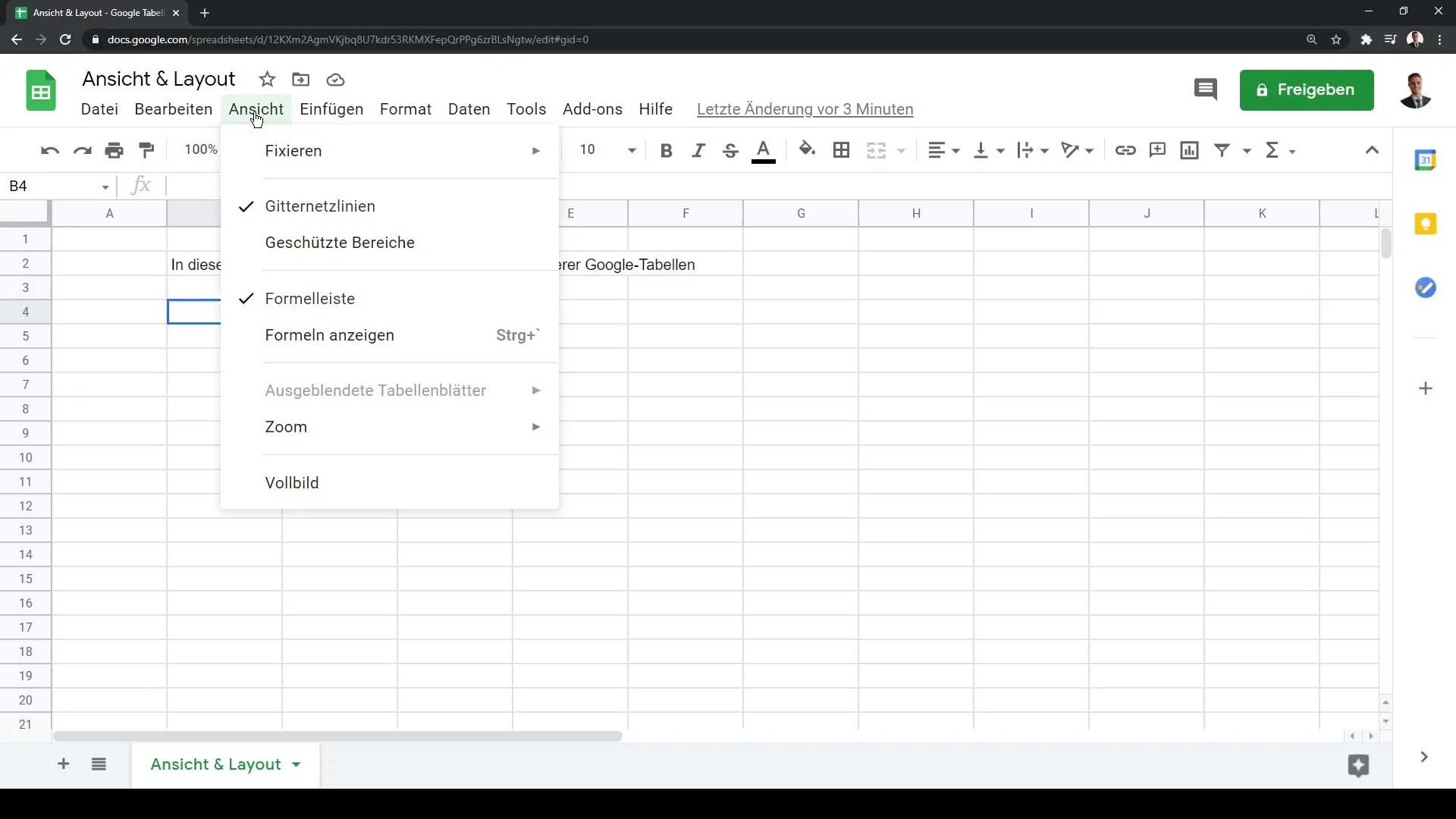 Mengatur Tampilan & Layout Google Sheets untuk penggunaan optimal