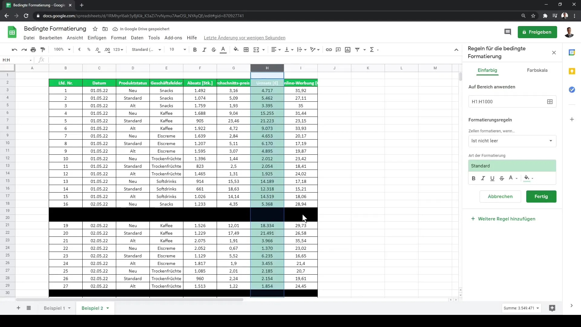 Google Sheets: Formateo condicional de celdas, hecho fácil