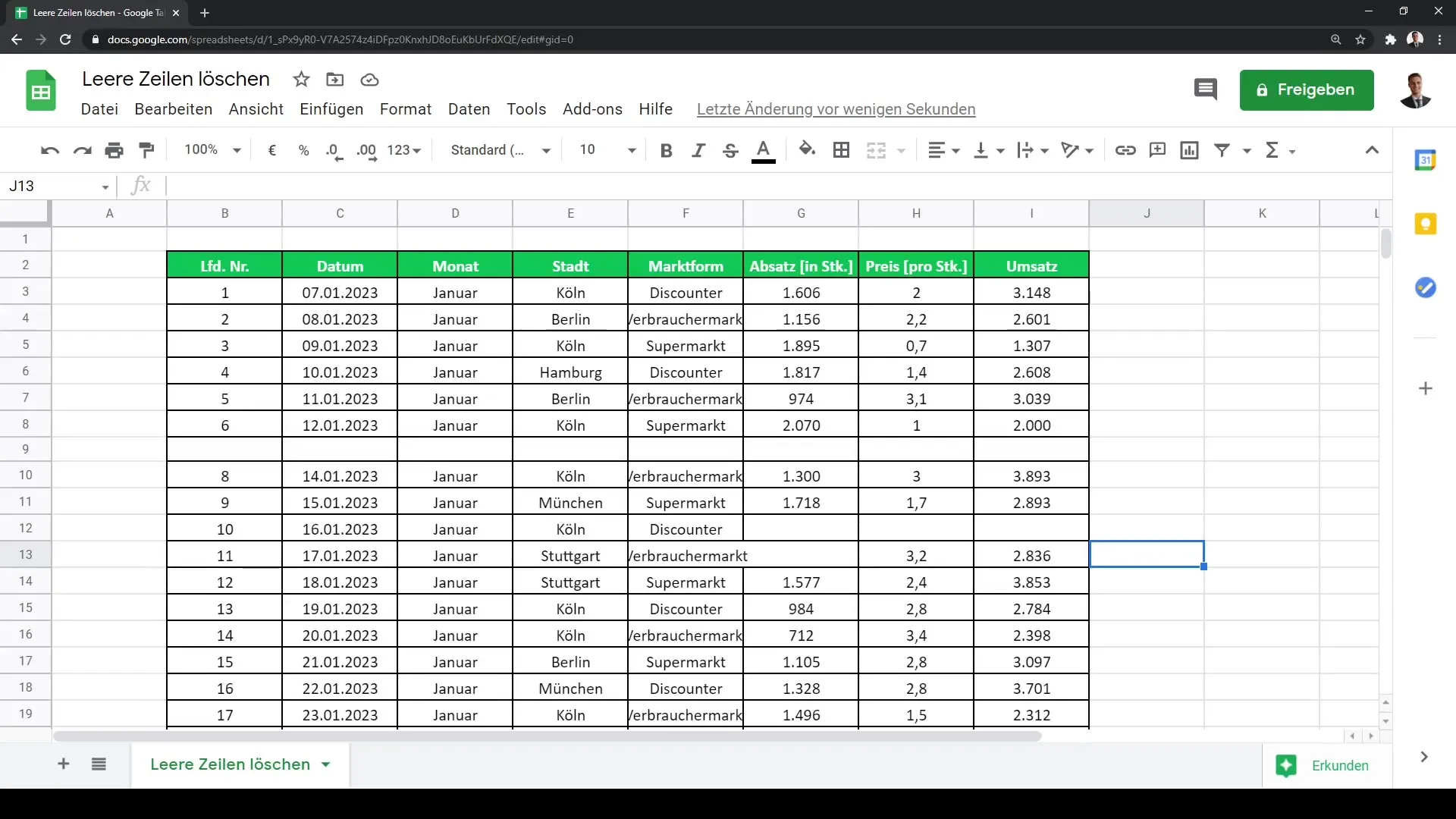 Eliminar eficazmente filas vacías en Google Sheets - Guía para la limpieza de datos