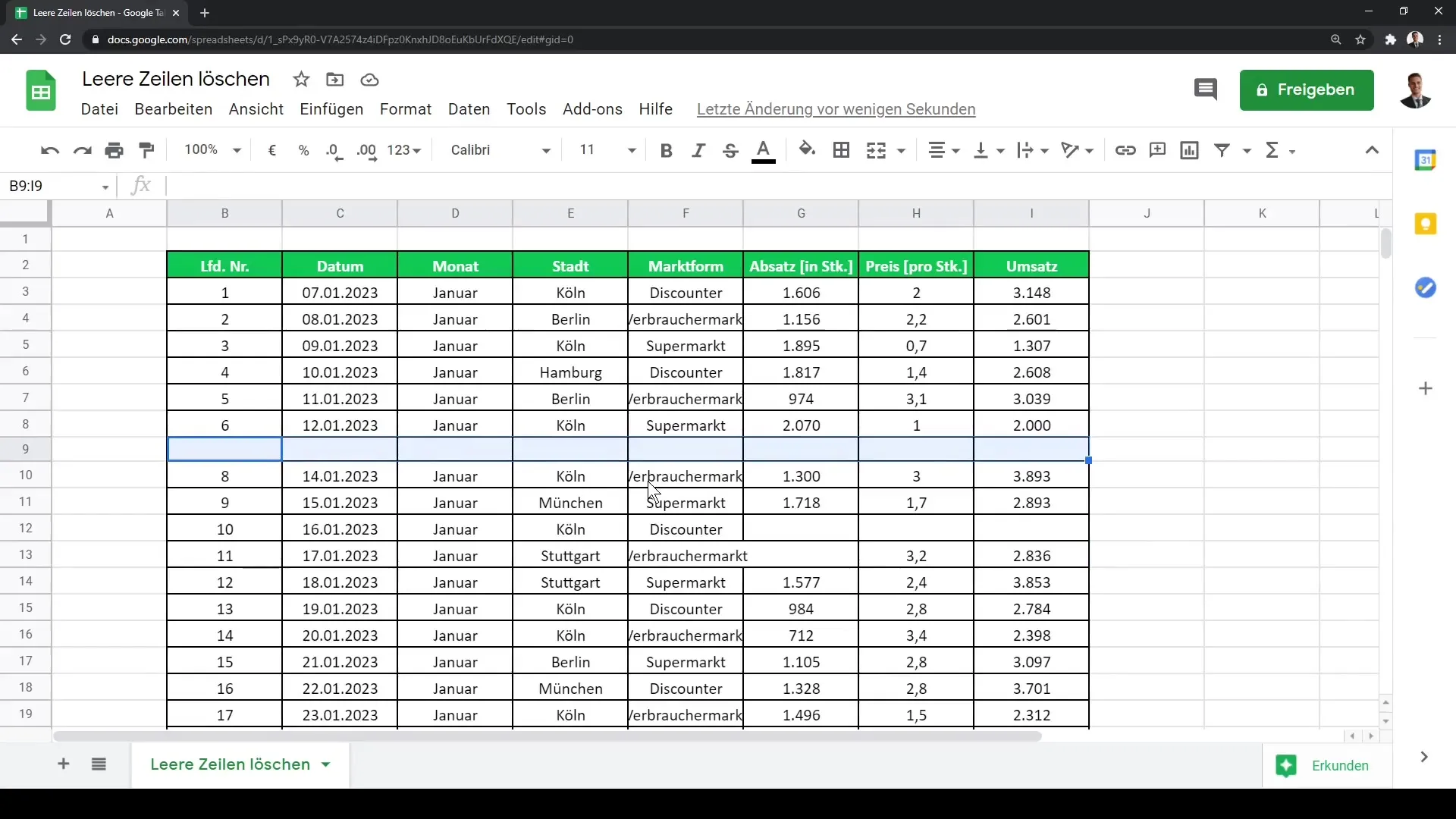 Eliminación efectiva de filas vacías en Google Sheets - Guía para la limpieza de datos