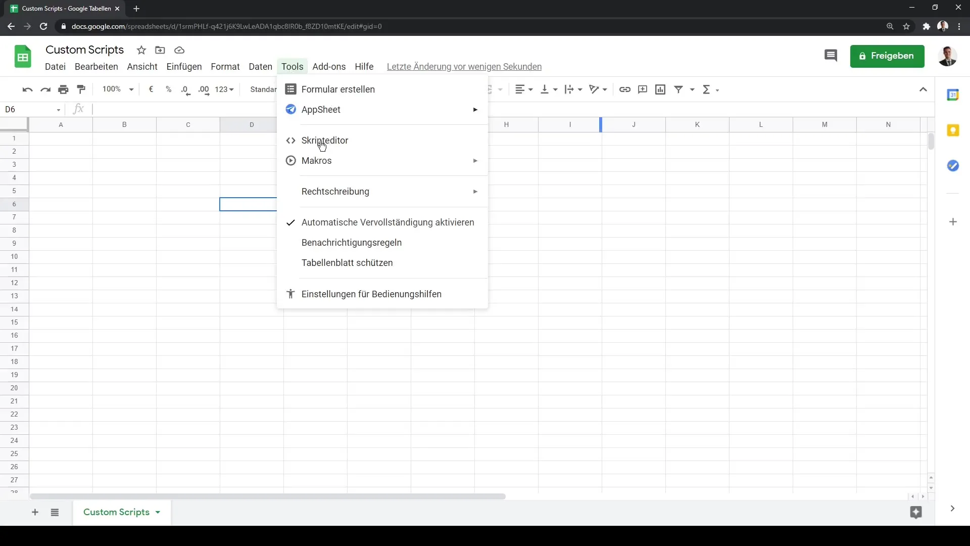 Tutoriel sur Google Sheets : Création de scripts personnalisés