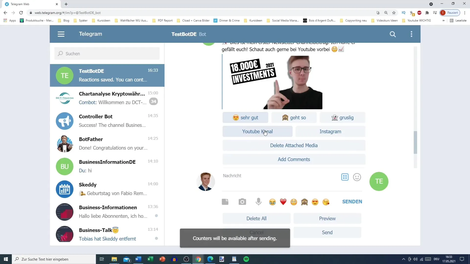 Adding Reactions - This Is How It Works With Telegram