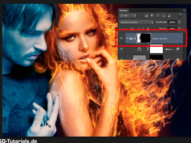 Photoshop-Composing - Api dan Es - Bagian 10: Penyempurnaan tampilan yang dingin.