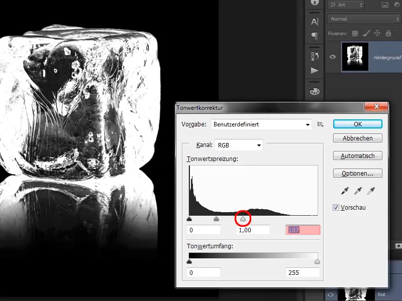 Photoshop-Composing - Api dan Es - Bagian 10: Peningkatan lebih lanjut tampilan es yang dingin.