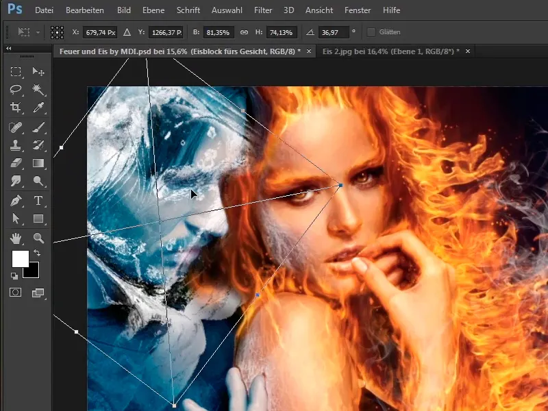 Photoshop-Composing - Φωτογραφία με χρήση Photoshop - Φωτιά και Πάγος - Μέρος 10: Περαιτέρω βελτίωση του παγωμένου στυλ