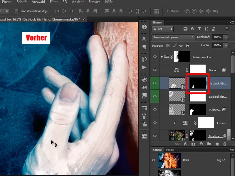 Photoshop-Composing - Api dan Es - Bagian 10: Optimisasi tambahan tampilan beruap.