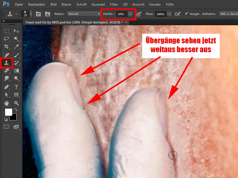 Komposisi Photoshop - Api dan Es - Bagian 10: Penyempurnaan tampilan es yang lebih dingin