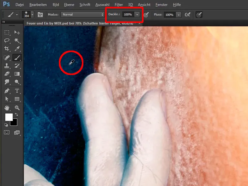 Photoshop-Composing - Api dan Es - Bagian 10: Optimisasi lebih lanjut tampilan beku