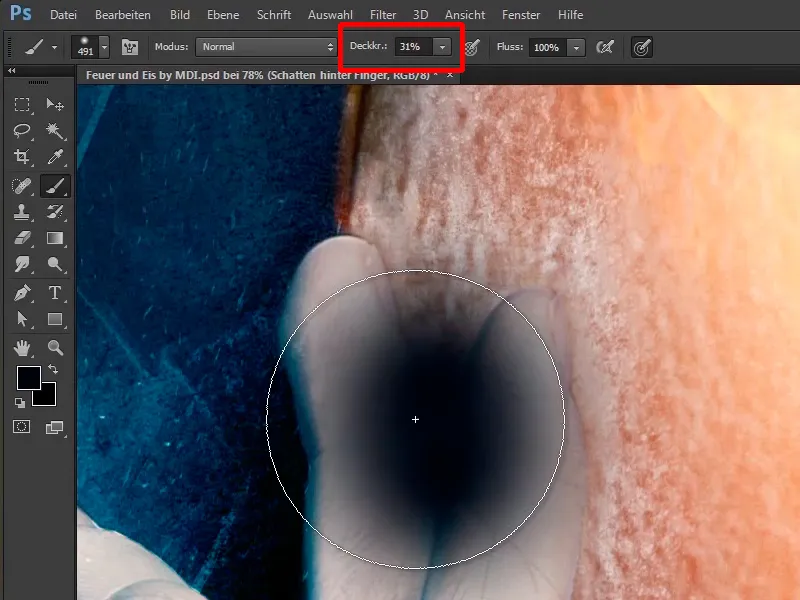 Photoshop composing - Fire and ice - Part 10: Further optimization of the frosty look