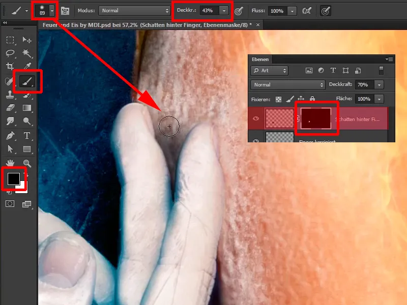 Photoshop-Composing - Feuer und Eis - Teil 10: Weitere Optimierung des frostigen Looks