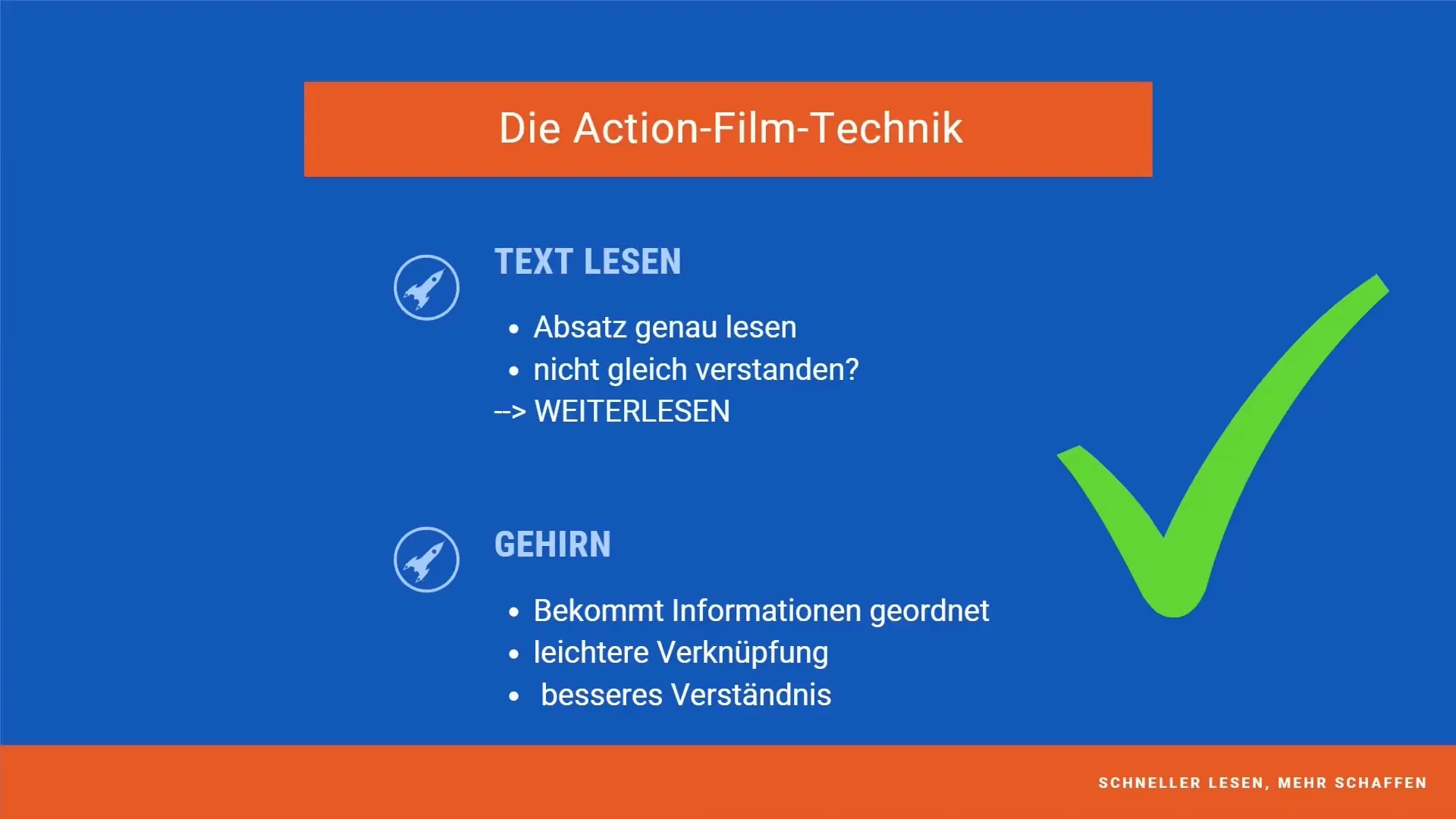 Lettura efficiente con la tecnica dei film d'azione