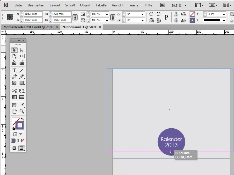 Designt fotokalender inkludert forside i Adobe InDesign