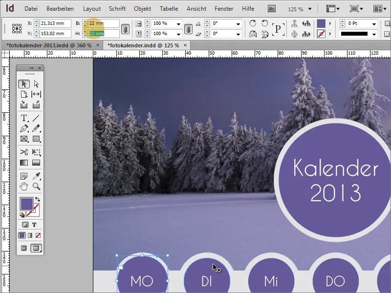 Designa fotokalender inklusive omslag i Adobe InDesign.