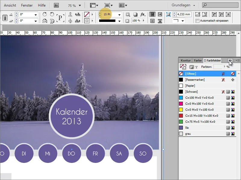 Designa en fotokalender inklusive omslag i Adobe InDesign.