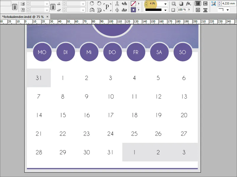 Lage fotokalender med deksel i Adobe InDesign.