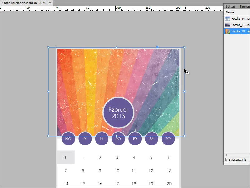 Designt fotokalender inkl. cover i Adobe InDesign.