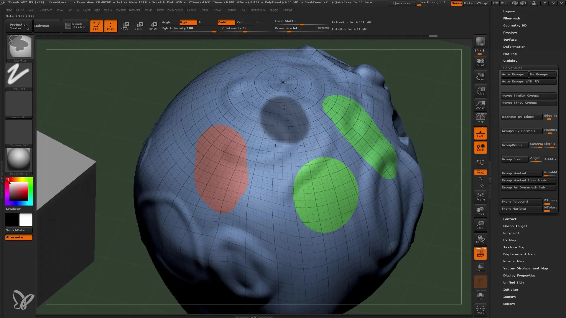 ZBrush Einsteiger: Effiziente Arbeit mit Subtools und Maske