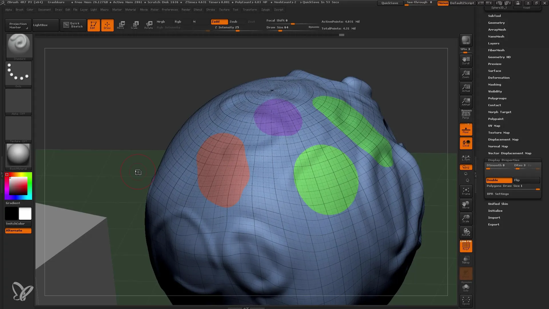 ZBrush Einsteiger: Effiziente Arbeit mit Subtools und Maske