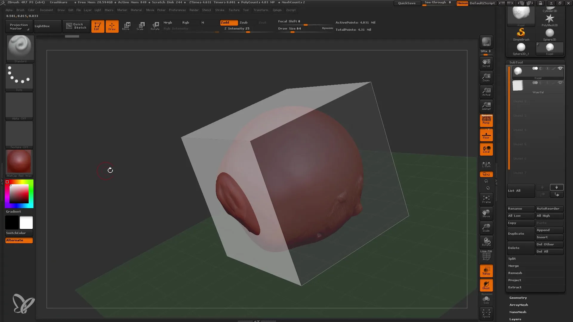 ZBrush Einsteiger: Effiziente Arbeit mit Subtools und Maske