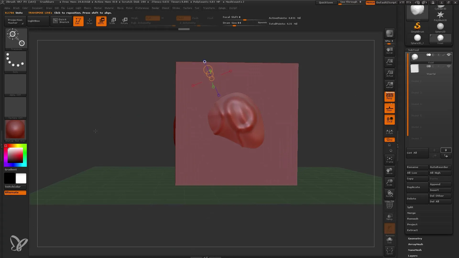 ZBrush Einsteiger: Effiziente Arbeit mit Subtools und Maske