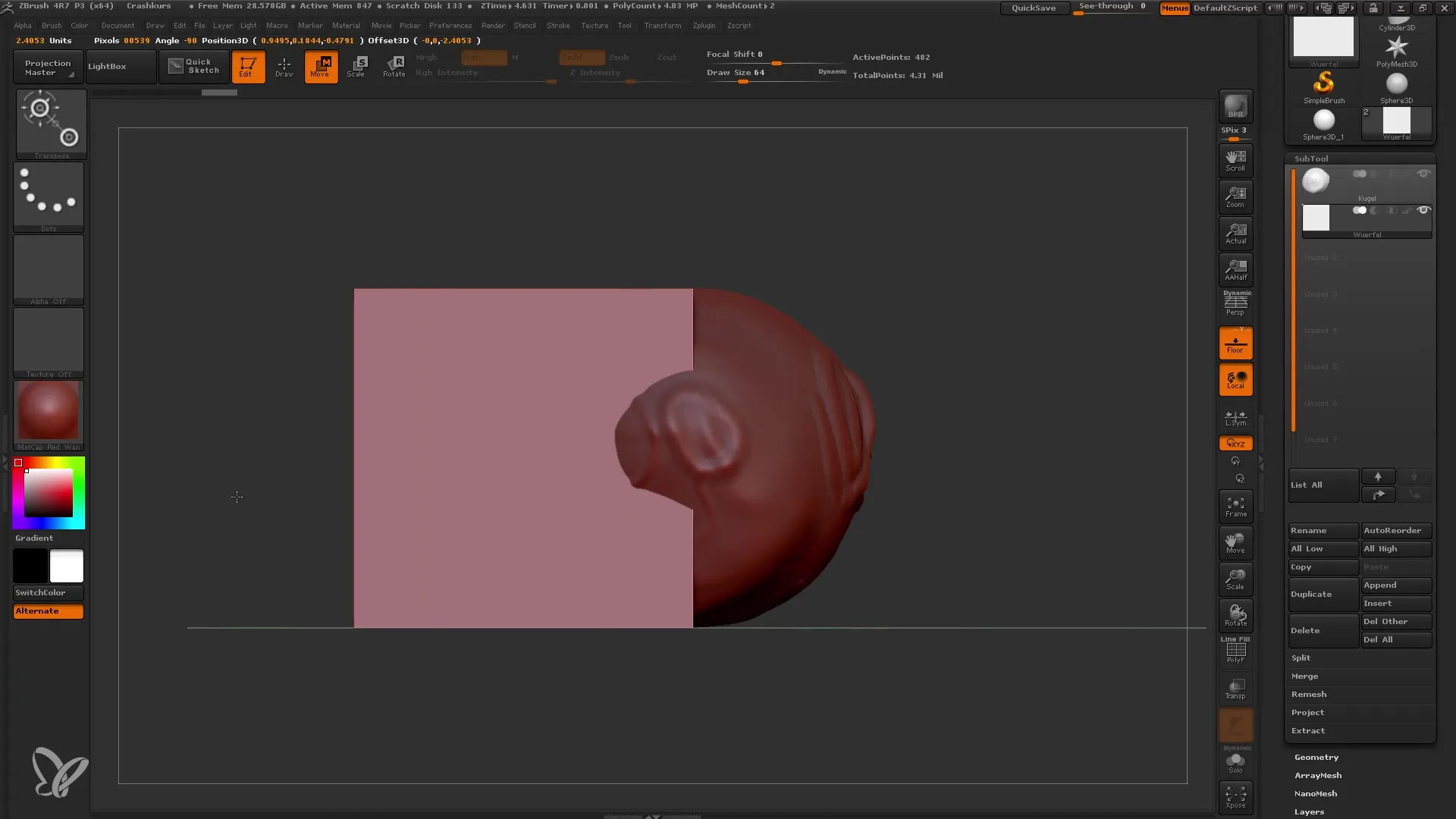 ZBrush Einsteiger: Effiziente Arbeit mit Subtools und Maske