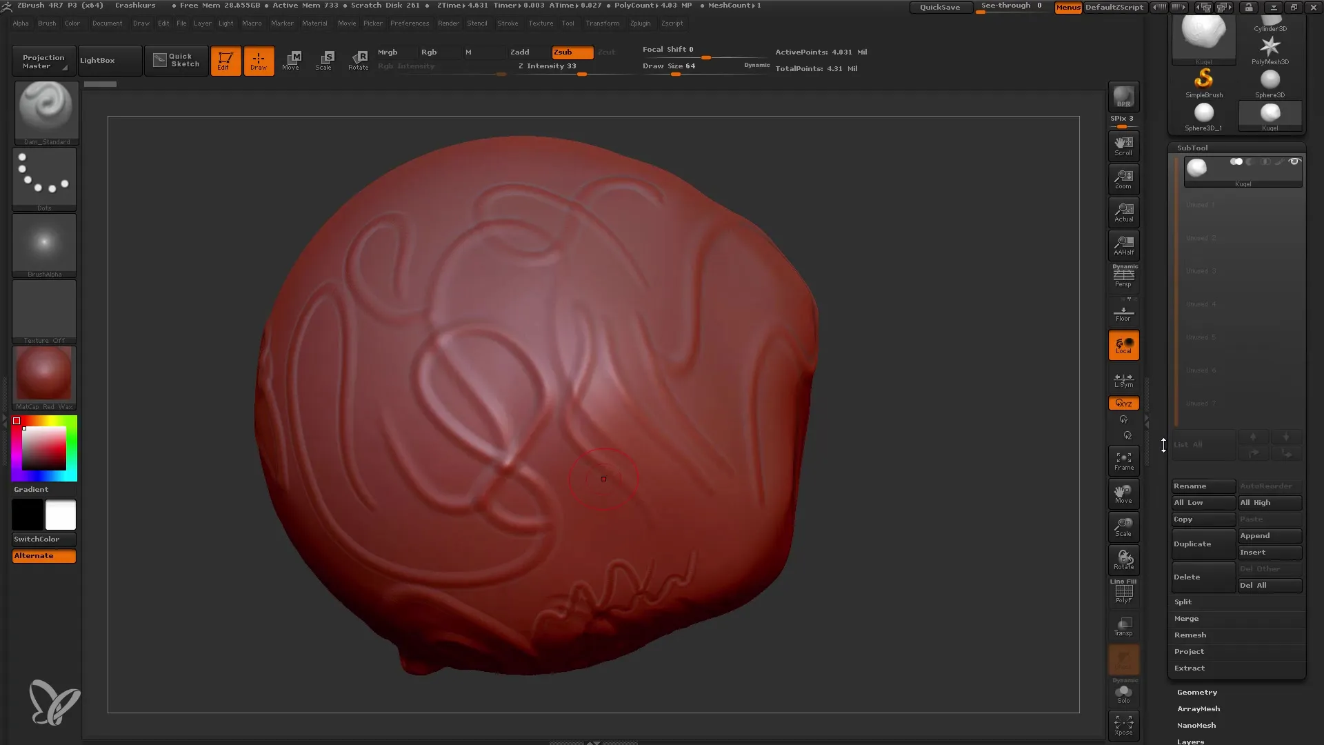 Pemula ZBrush: Bekerja Efisien dengan Subtools dan Masker